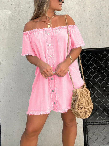 🔥HOT SALE💝Short Sleeve Casual Denim Dress（50% OFF）