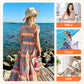 🔥Hot Sale 50% OFF💕Women's Loose V-Neck Vintage Stripe Pattern Sleeveless Dress