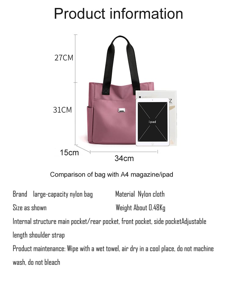 ⏰Hot Sale-50% OFF🔥2024 Large Capacity Waterproof Multi Pocket Nylon Shoulder Bag👜