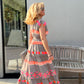 🔥Hot Sale 50% OFF💕Women's Loose V-Neck Vintage Stripe Pattern Sleeveless Dress