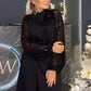 💖Limited Sale 50% OFF💖Women's Sequin Patchwork Tie Neck Dress