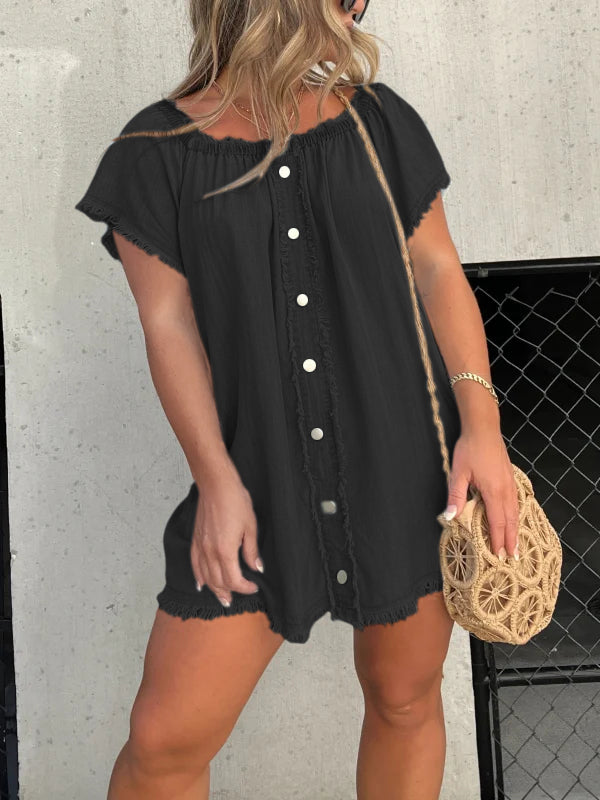 🔥HOT SALE💝Short Sleeve Casual Denim Dress（50% OFF）