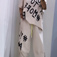 Casual two-piece suit with pattern and round neckline