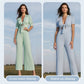 💃Draped pleated × simple solid color jumpsuit set