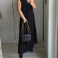 🔥Sleeveless pleated simple solid colour dress