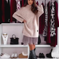 🌸Spring Specials💗 Women’s Semi Turtleneck Loose Sweatshirt and Sleeveless Mini Gauze Dress Set