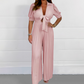 💃Draped pleated × simple solid color jumpsuit set