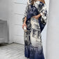 🔥Best Seller🔥Fashion Printed Bat Wings Wide Leg Pants Suit [Free Belt]