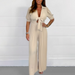 💃Draped pleated × simple solid color jumpsuit set