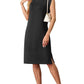💕Limited Sale 50% OFF💕Women Round Neck Loose Split Wrinkle-Free Midi Dress with Pockets
