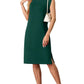💕Limited Sale 50% OFF💕Women Round Neck Loose Split Wrinkle-Free Midi Dress with Pockets