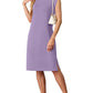 💕Limited Sale 50% OFF💕Women Round Neck Loose Split Wrinkle-Free Midi Dress with Pockets