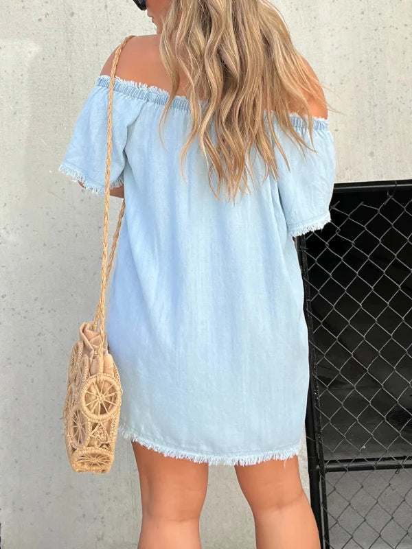 🔥HOT SALE💝Short Sleeve Casual Denim Dress（50% OFF）