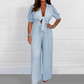 💃Draped pleated × simple solid color jumpsuit set