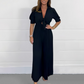 💃Draped pleated × simple solid color jumpsuit set