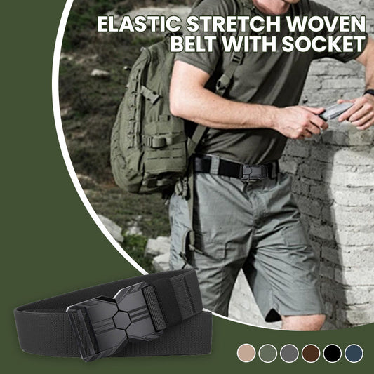 🔥2025 HOT SALE🔥 Elastic Stretch Woven Belt with Socket