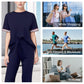 💖Limited Sale 50% OFF💖Women's Striped T-Shirt & Wide-Leg Joggers Set