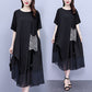 Women's Round Neck Patchwork Loose Dress（50% OFF）