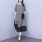 Women's Round Neck Patchwork Loose Dress（50% OFF）