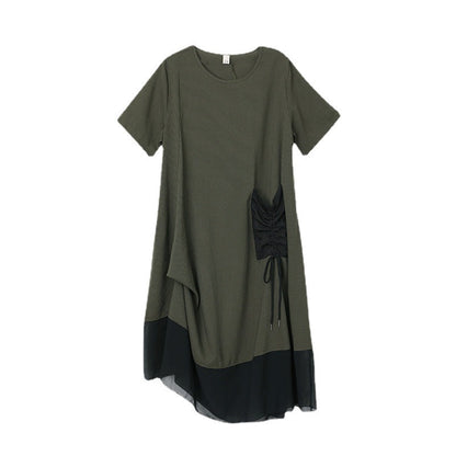 Women's Round Neck Patchwork Loose Dress（50% OFF）