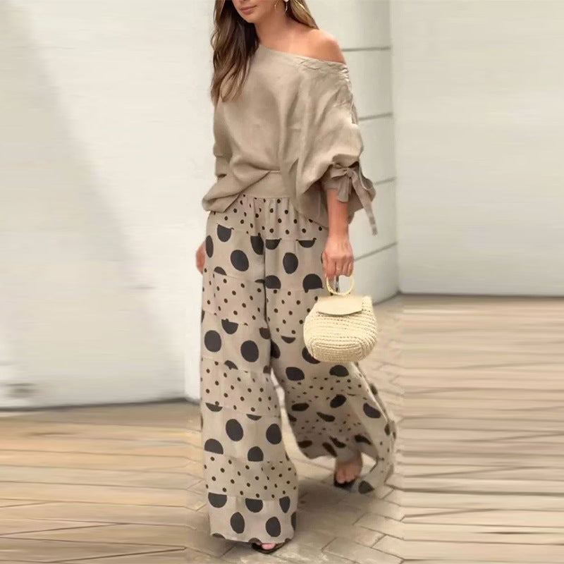 🌷 41%OFF🌸Women's Casual Loose Geometric Print 2-Piece Suit🍀