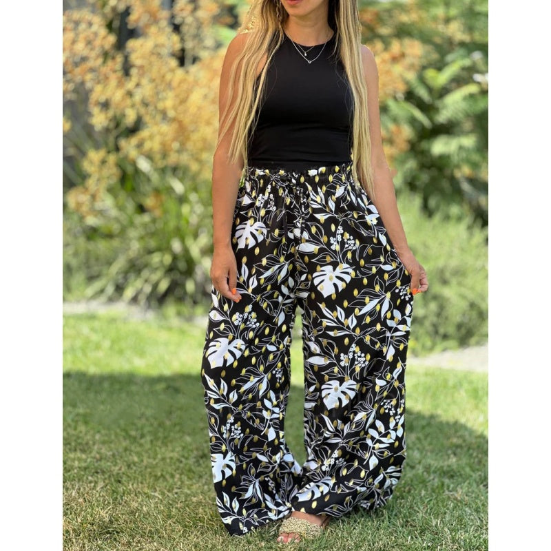 Women's Printed Wide Leg Pants