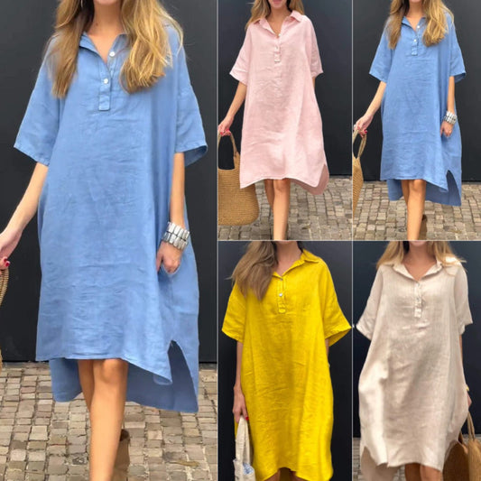 👗💕Every woman is a shining star, button-up long dress adds unique brilliance to you!