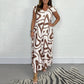 💕Time-limited discount💕Women's Summer Ruffled Wide-Leg Jumpsuit With Geometric Prints