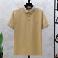 Men's Casual Embroidery Lapel Short Sleeves
