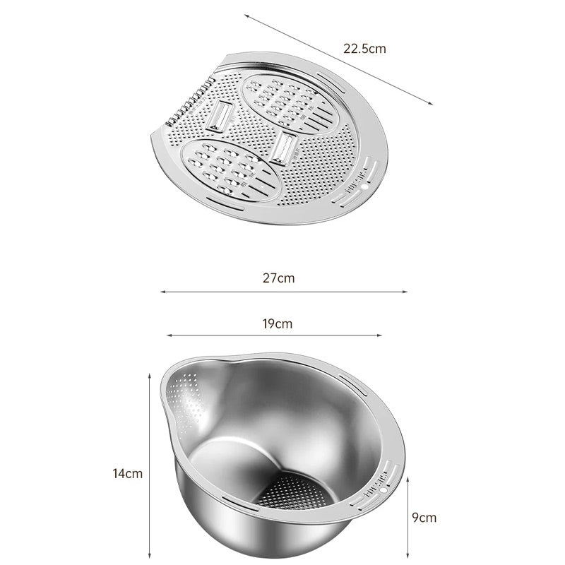 Multi-function Stainless Steel Cutting & Drainage Basket