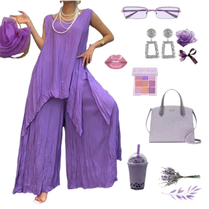 Women's Fashion Purple 2-Piece Set