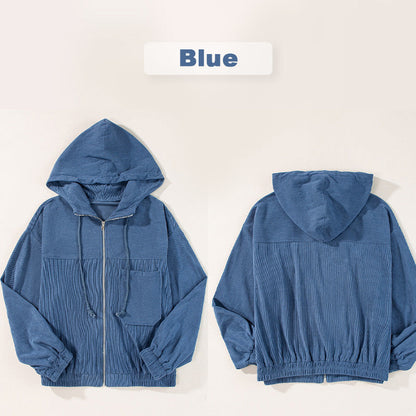 Women's Casual Lapel Hooded Jacket