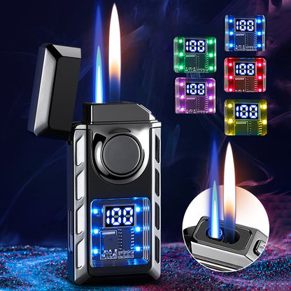 Multi-Functional Dual Flame Lighter with Colored Lights