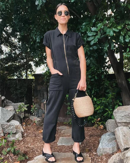 Cropped Utility Jumpsuit