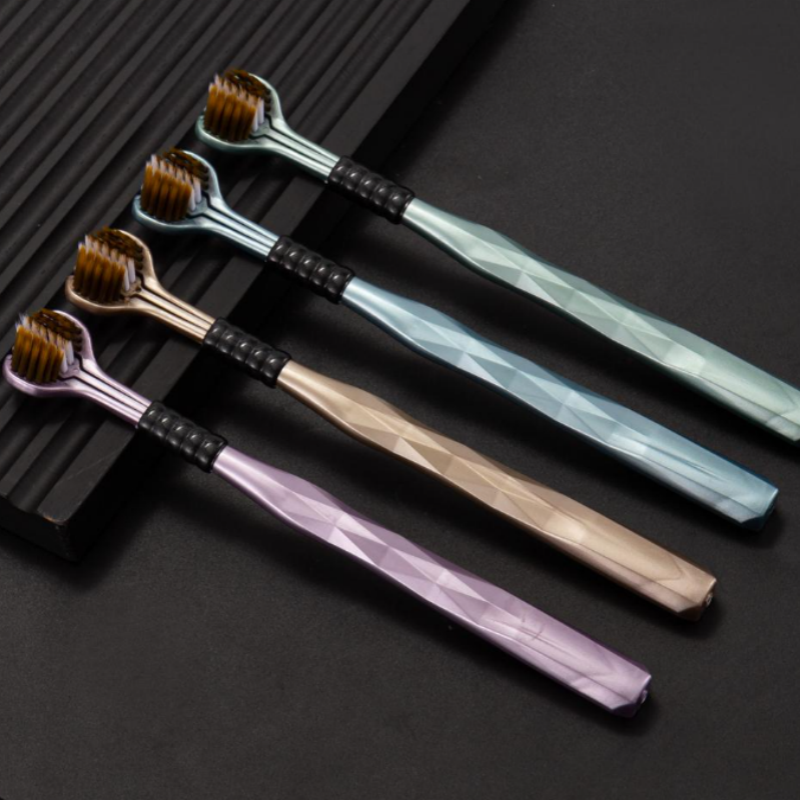 Tri-Head Multi-Angle Cleaning Toothbrush