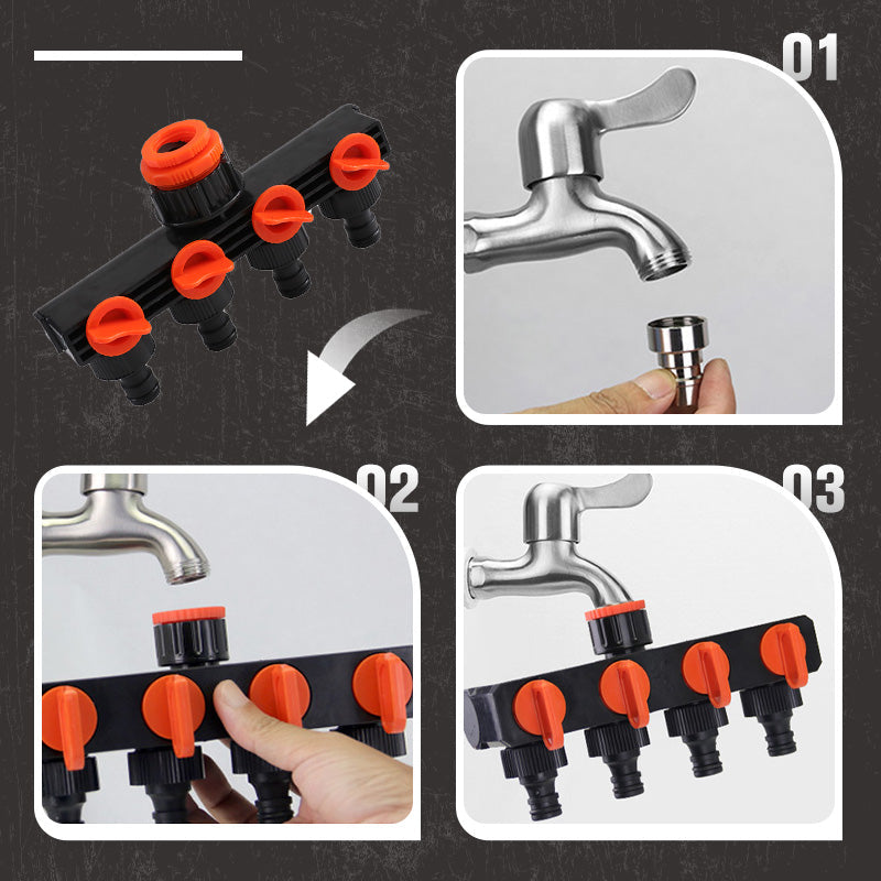 4 Way Plastic Connector Garden Hose Pipe Splitter