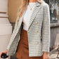 Plaid Tweed Blazer Jacket for Women