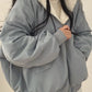 Reversible Oversize Fleece Hooded Jacket