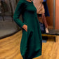 ✨️54% off✨️Solid Color Round Neck Long Sleeve Dress