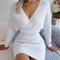 🎅Xmas Sales - 60% OFF🎄Sexy Knit Mini Dress with Batwing Long Sleeves