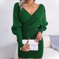 🎅Xmas Sales - 60% OFF🎄Sexy Knit Mini Dress with Batwing Long Sleeves