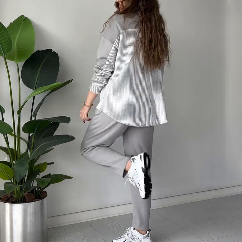 👗40% OFF✨2-Piece Lounge Set In Color Block Design For Women