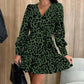 💖Leopard Print Wrap V-Neck Waist Tie Dress