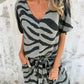 🔥 Hot Sale🔥Women's Zebra Print V-Neck Top & Pants Two-Piece Set