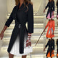 💕Limited Sale 50% OFF💕Ombre Lapel Neck Tied Waist Pleated Blazer Dress