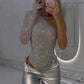 🔥2025 NEW SALES - 50% OFF🔥Women's One Shoulder Sequin Bodysuit