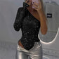 🔥2025 NEW SALES - 50% OFF🔥Women's One Shoulder Sequin Bodysuit