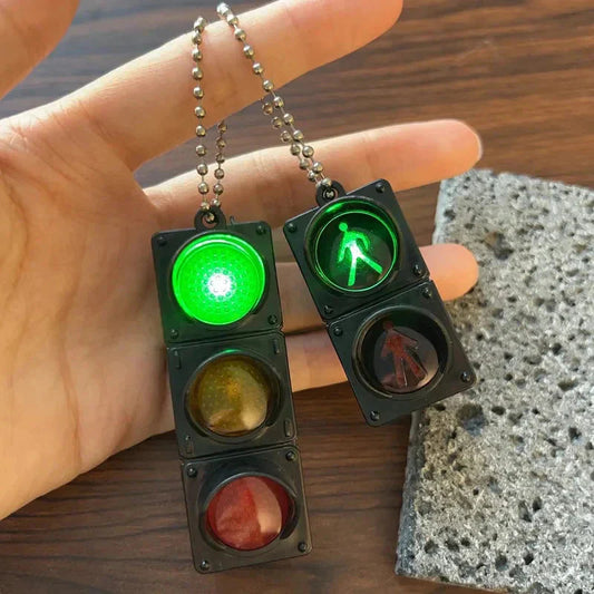 Mini LED traffic light keychain