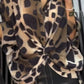 Lapel Leopard Print Loose Seven-Point Sleeve Shirt