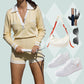 🌸Spring Specials💐 Fashion Long Sleeve Knit V-Neck Short Jumpsuit